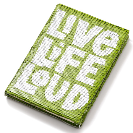 Notebook LIVE LIFE LOUD with sequins