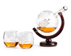 Globe decanter set with 2 glasses