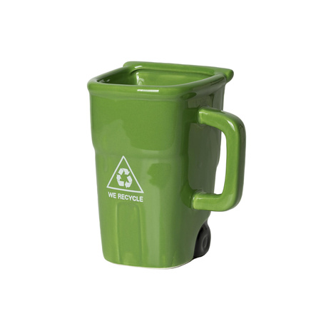 Trash bin mug - green
