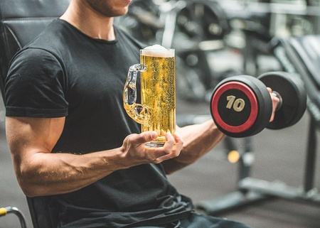 Muscle beer glass