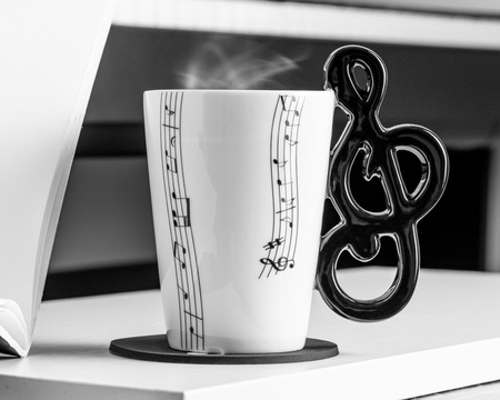 Music Gift Duo - Music mug TREBLE CLEF + coaster 