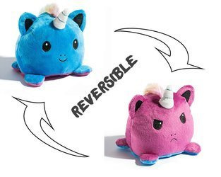 Reversible plush toy - unicorn (violet-blue)