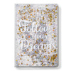 Notebook - FOLLOW YOUR DREAMS - golden sequins