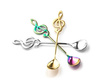 Metal tea spoons MUSIC CLEF 3 pcs