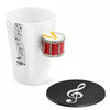 Music Gift Duo - Music mug FLUTE + coaster 