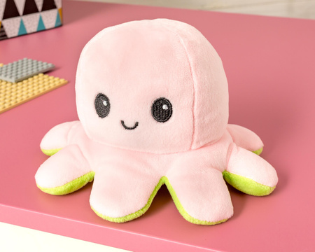 Reversible plush toy - octopus (pink - green)