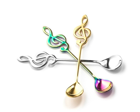 Metal tea spoons MUSIC CLEF 3 pcs