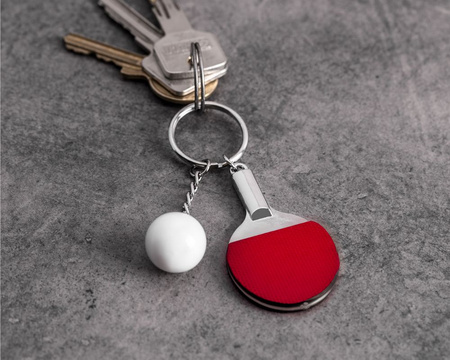 Sport keychain - table tennis - RED