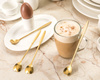 Heart spoons with loong handle 4 pcs - GOLDEN