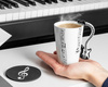 Music Gift Duo - Music mug ELECTRIC GUITAR BLACK + coaster 