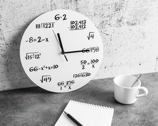 Math clock white