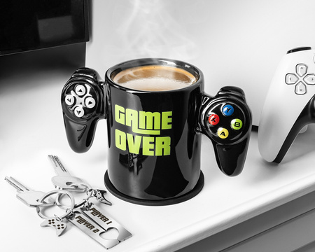 Gamer set GAME OVER - mug, coaster and keychains