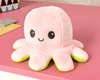 Reversible plush toy - octopus (pink - green)