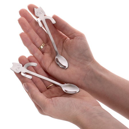 Cat tea spoons 2 pcs. SILVER