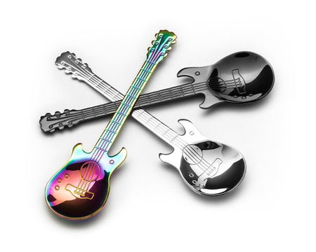 Guitar metal tea spoons COLORFUL 3 pcs