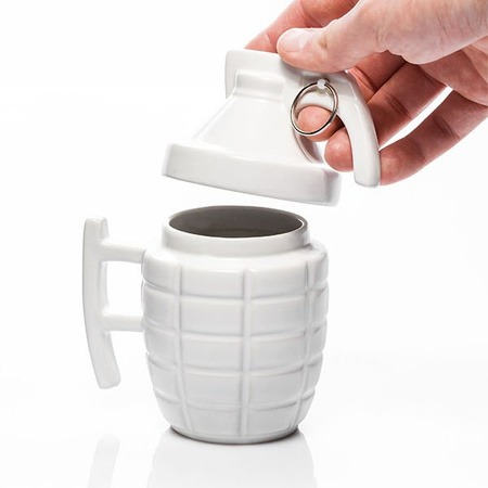 Grenade mug with a PIN - WHITE