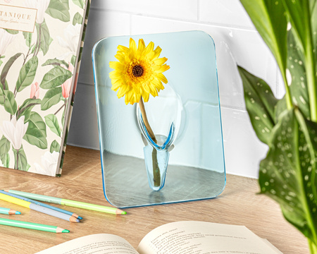 Flower frame vase - TRANSPARENT BLUE