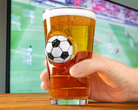 STUCK  in GLASS - FOOTBALL glass