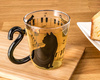 Cat glass with tail handle 
