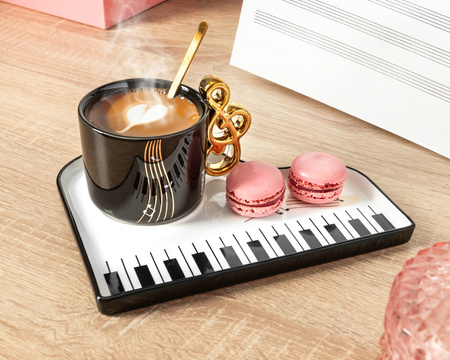 Ceramic Coffee Music Set with spoon & saucer