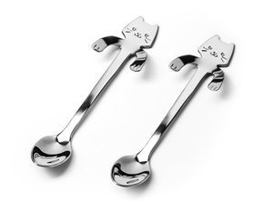 Cat tea spoons 2 pcs. SILVER