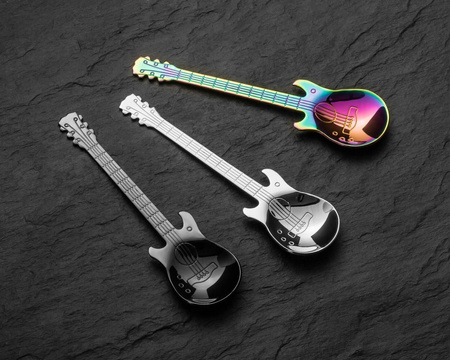 Guitar metal tea spoons COLORFUL 3 pcs