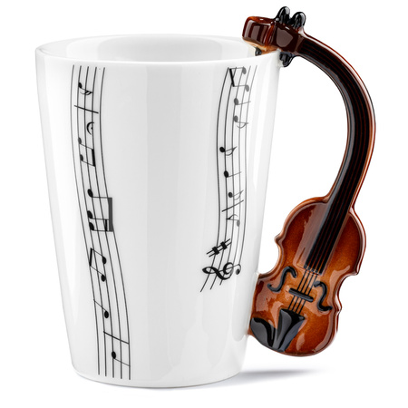 Music Gift Duo - Music mug VIOLIN + coaster 