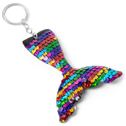 Keychain MERMAID TAIL rainbow sequins