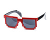 8 bit pixel glasses - red