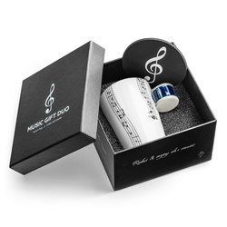 Music Gift Duo - Music mug DRUM blue+ coaster