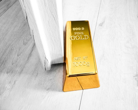 Gold bullion - door stopper 