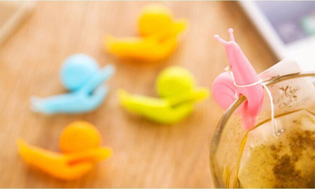 Snail tea bag holder & wineglass label 6 pcs