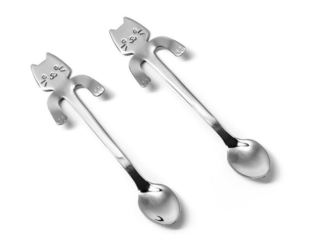 Cat tea spoons 2 pcs. SILVER