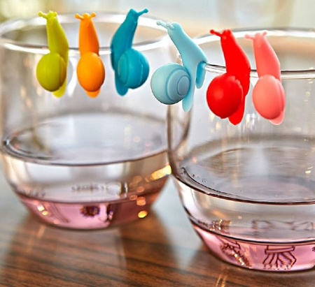 Snail tea bag holder & wineglass label 6 pcs