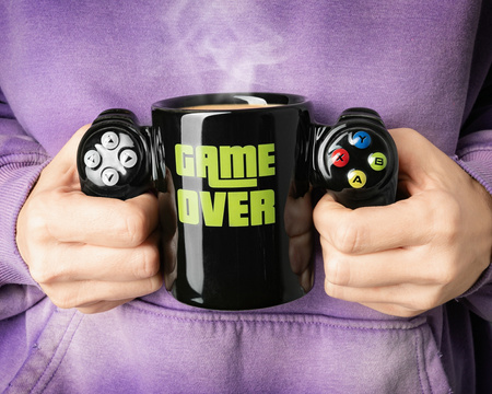 Gamer set GAME OVER - mug, coaster and keychains