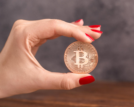 Bitcoin BTC in plastic case