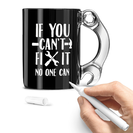 FIXIT MUG with a WHITEBOARD MARKER  