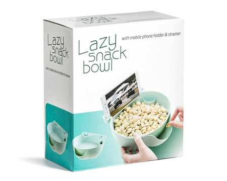 Lazy snack bowl with smartfon holder