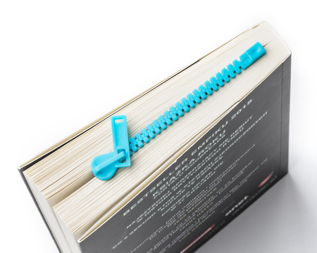 Zipper book mark - blue