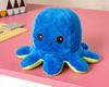 Reversible plush toy - octopus (dark blue - green)