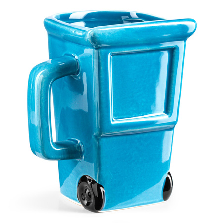 Trash bin mug - blue