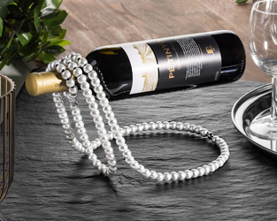 Pearl necklace wine holder - WHITE