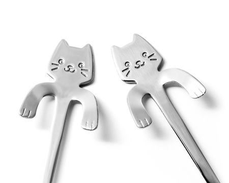 Cat tea spoons 2 pcs. SILVER