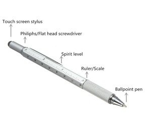 Multiool pen 6in1 - SILVER