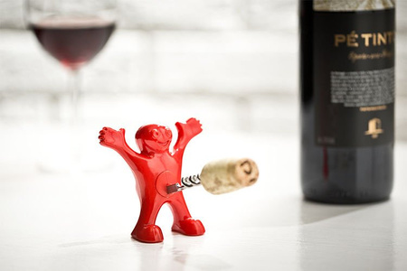 Happy man corkscrew