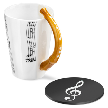 Music Gift Duo - Music mug FLUTE + coaster