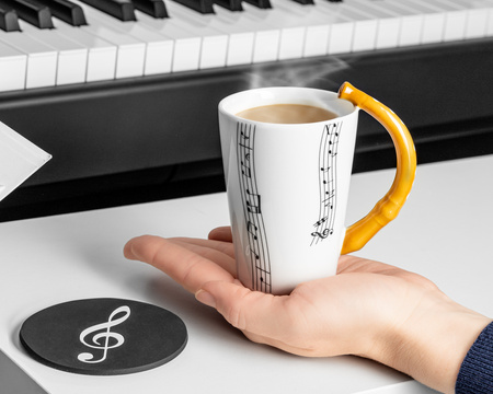 Music Gift Duo - Music mug FLUTE + coaster