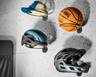 Ball, helmet & cap storage rack 