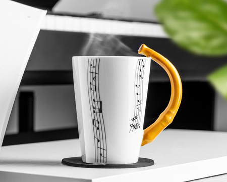 Music Gift Duo - Music mug FLUTE + coaster