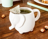 ELEPHANT mug - WHITE - with tea bag